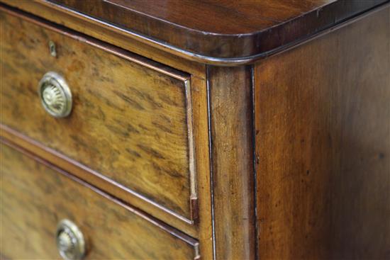 A Victorian plum pudding mahogany chest, W.3ft 8in.